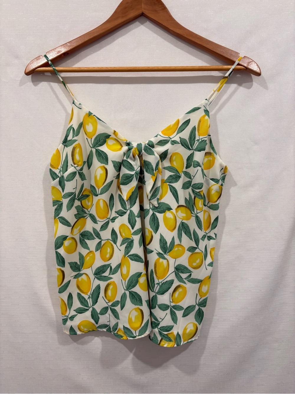 Lush XS Lemon Print‎ Tie Front Cami Tank Top